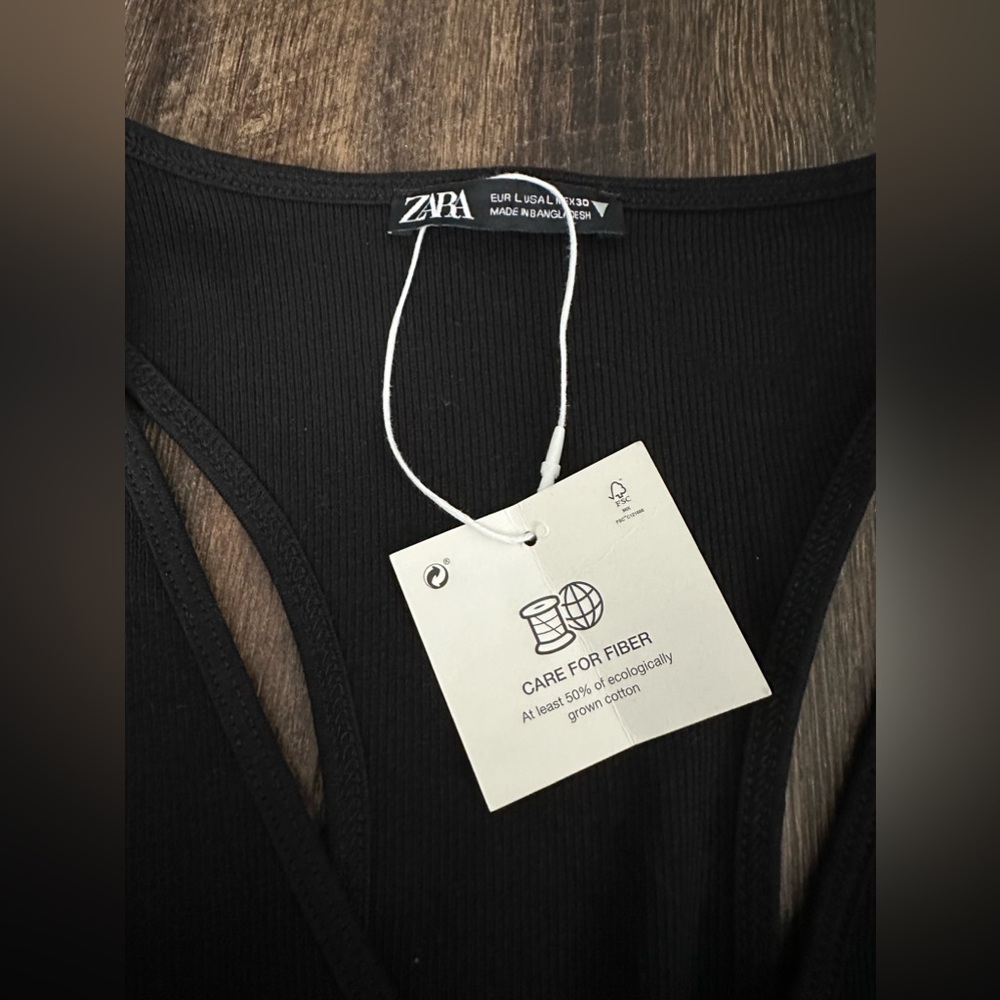 Zara Racerback Rib Tank NWT Size Large - Picture 3 of 3